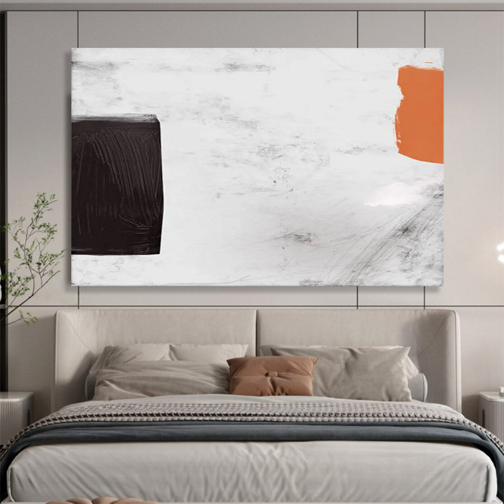 Black - White - Orange Geometric Abstract: Artistic Symbols for Modern Spaces DLZ146