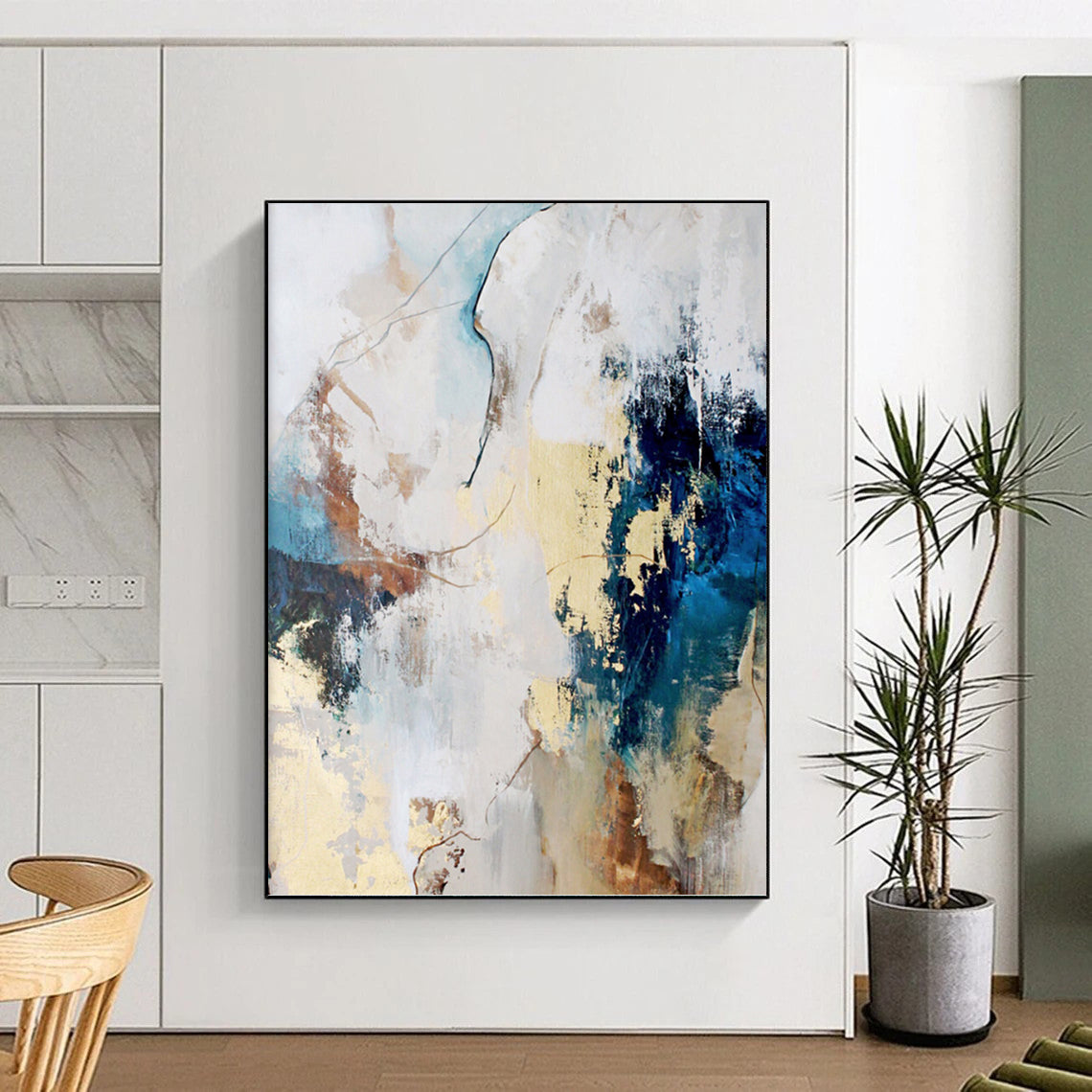 Immense Custom - Textured Hand - Painted Abstract Art for Hallway & Dining Room DKH1018