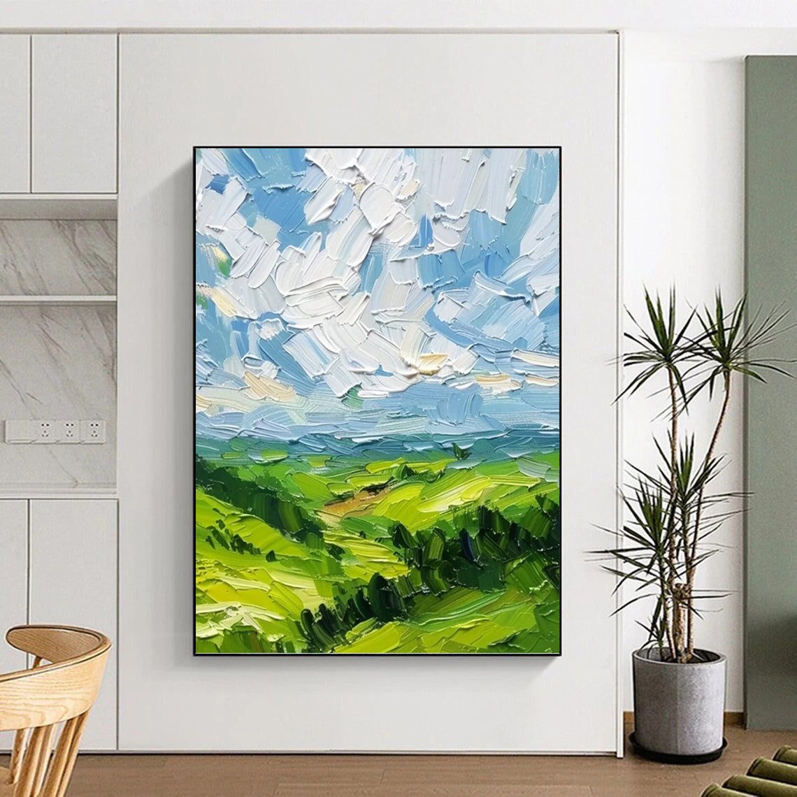Elevated Vertical Hand - Painted Custom Abstract Treasure (with Unique Textures) for Bedroom and Dining Room DKH1557