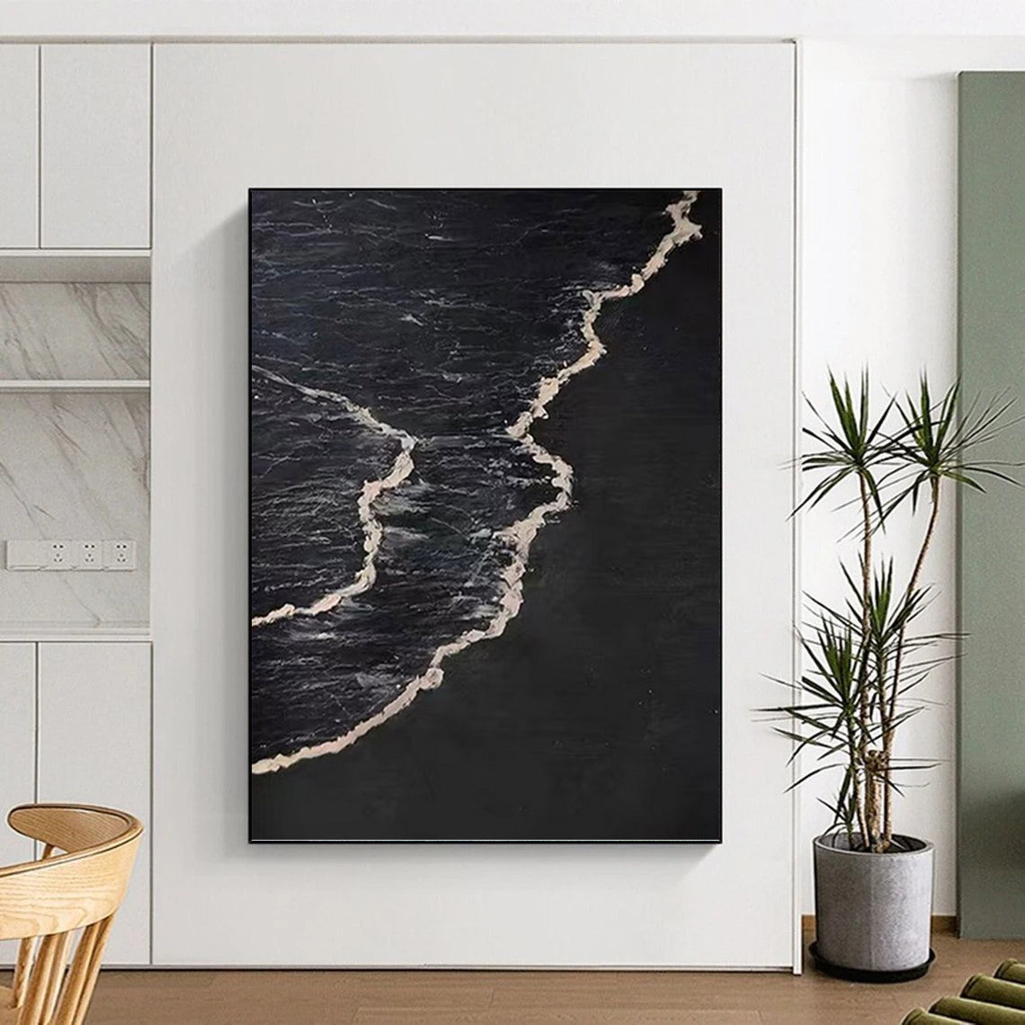 Ethereal Textured Abstract Canvas for Living Room & Hallway DKH0959