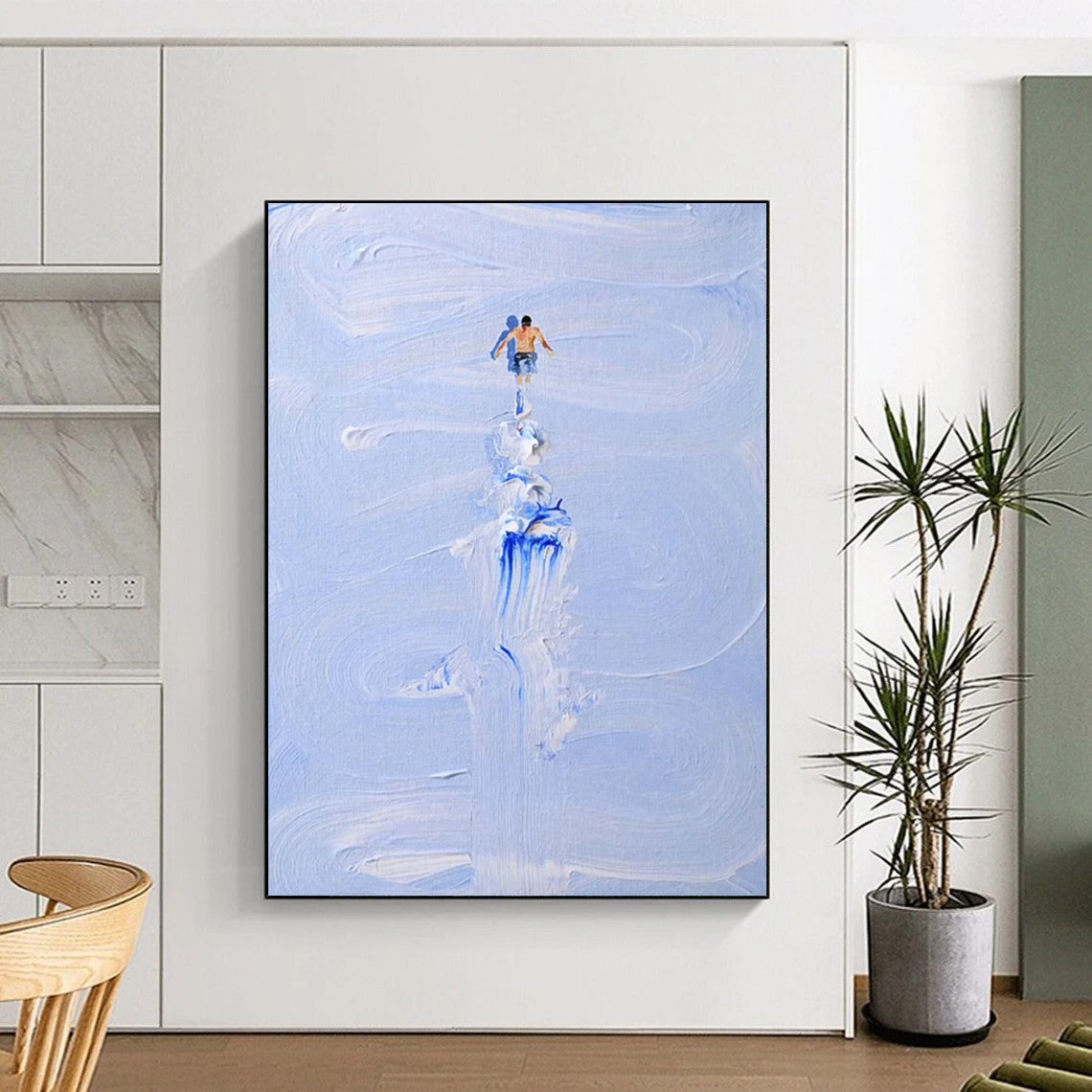 Custom Hand-Painted Abstract Masterpieces: Textured Beauty for Hotel & Entryway DTP327