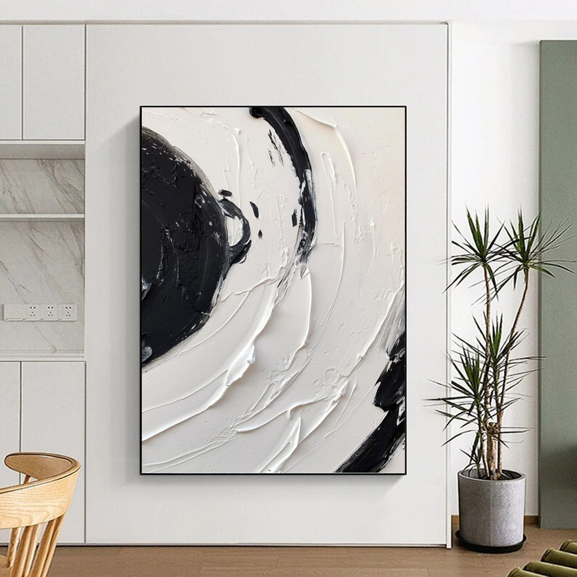 Vertical Hand - Painted Custom Abstract Artwork for Living Room and Hotel DKH1677