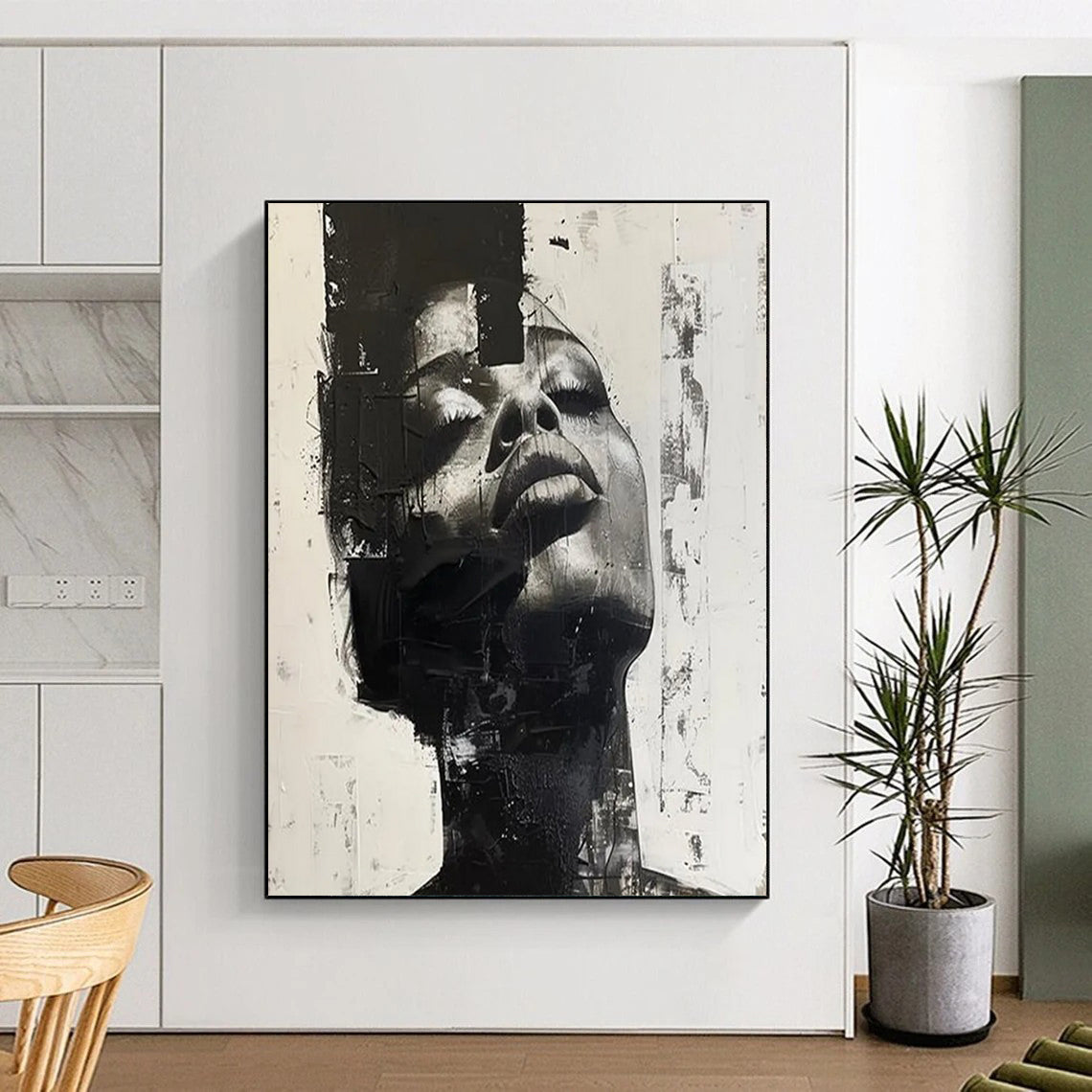 Interwoven Textures: Colossal Custom Abstract Painting for Bedroom and Living Room DTP139