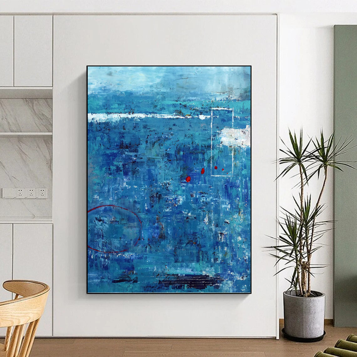 Opulent Hand - Painted Textured Canvas Art for Dining Room & Hotel Lobby DKH1100