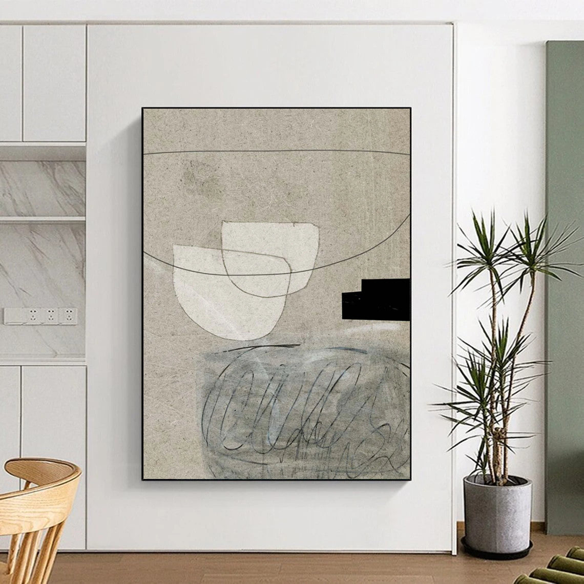 Hand-Painted Large Abstract Creations: Textured Details for Office & Hallway DTP238