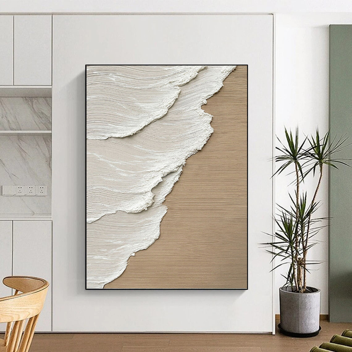 Titanic Hand - Painted Custom Abstract Canvas (with Diverse Textures), for Living Room and Hotel DKH1476