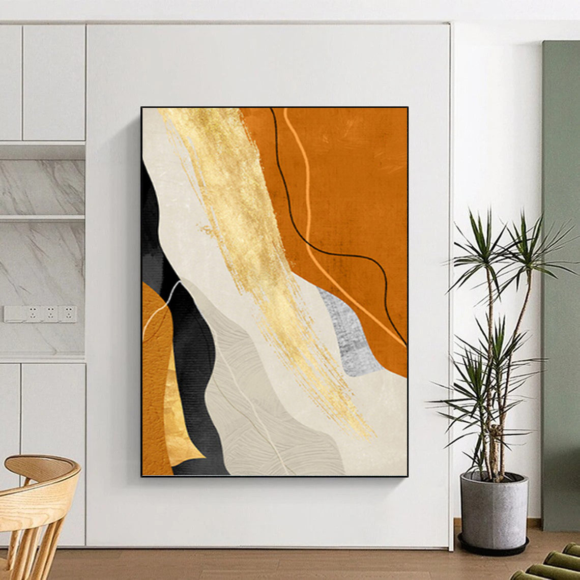 Vast - Sized Hand - Painted Custom Abstract Requiem (with Dynamic Textures), for Office and Dining Room DKH1517