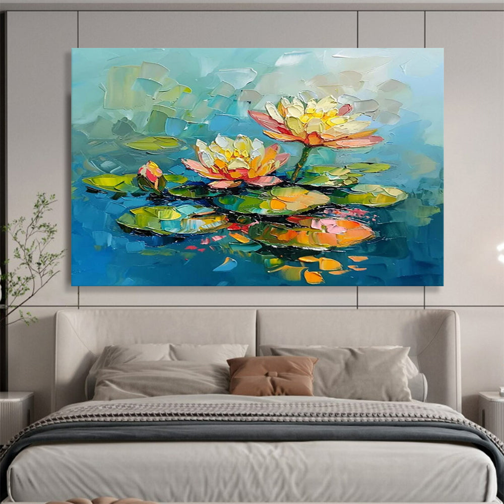 Colorful Water Lilies - Fresh Bathroom Oasis DLZ088