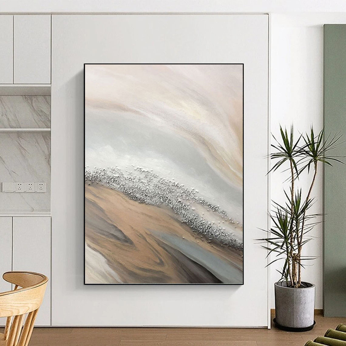 Gigantic Hand - Painted Textured Abstract Mural for Planetarium & Observatory DKH1228