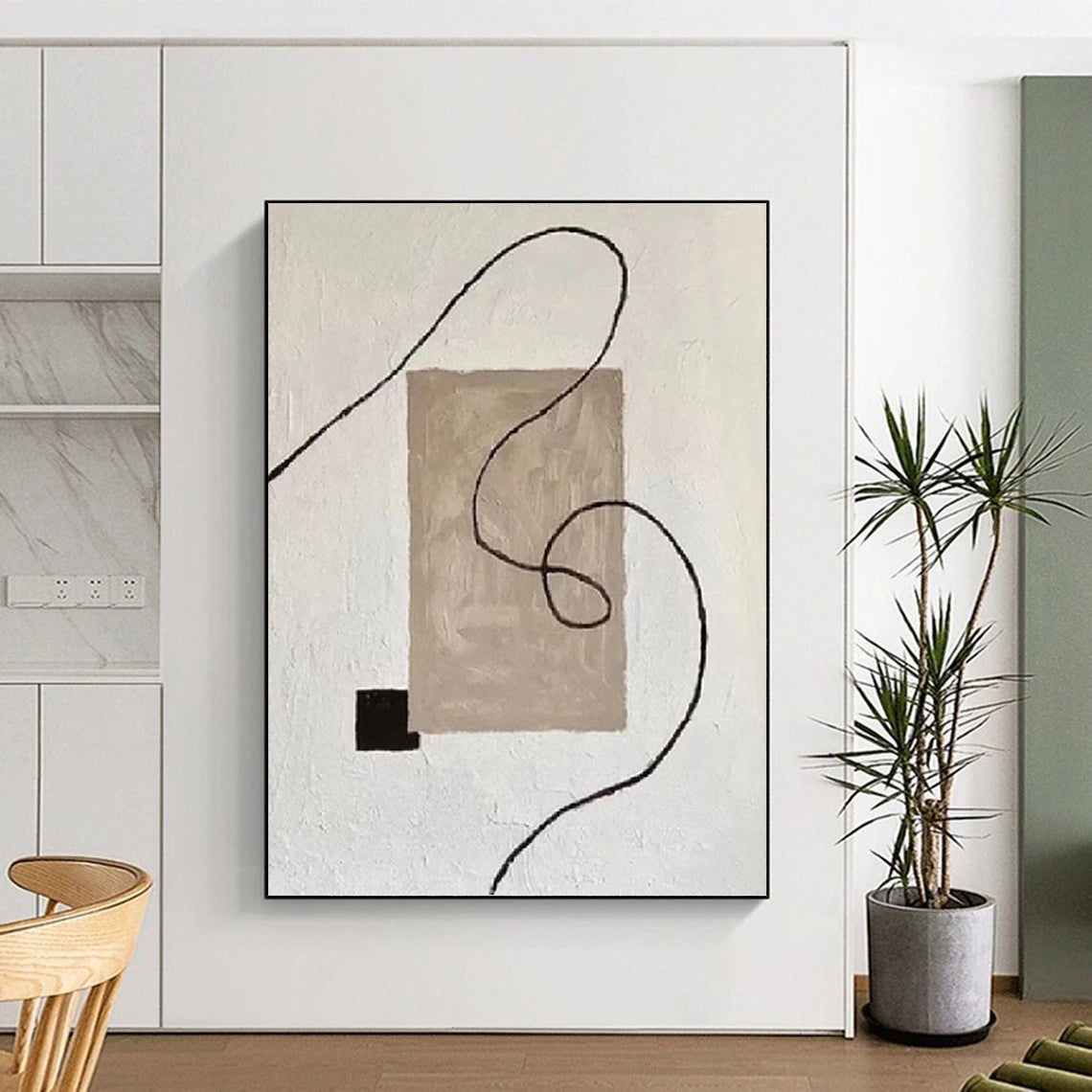 Whimsical Hand - Painted Textured Abstract for Dining Room & Hallway DKH1327