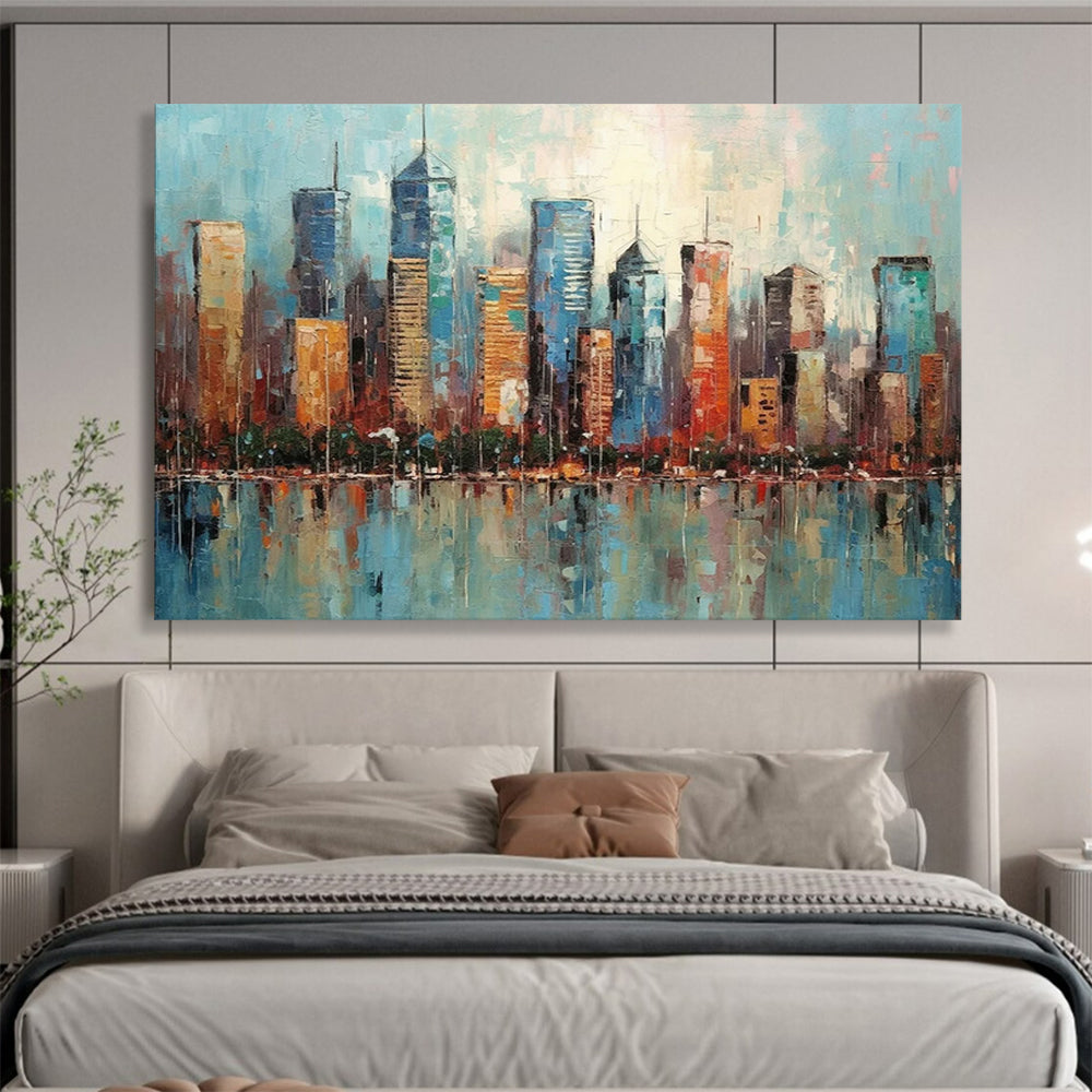 Colorful Cityscape Reflection - Vibrant Urban Living DLZ077
