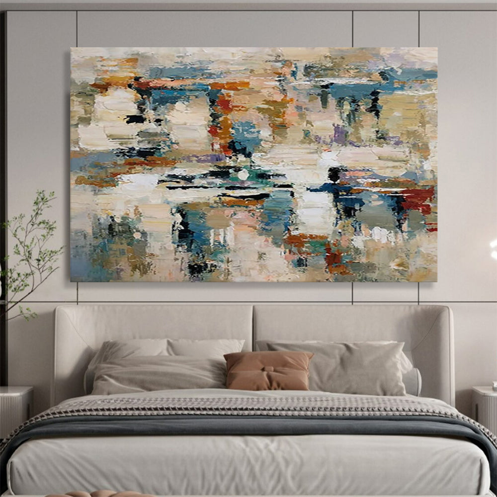 Colorful Abstract Impasto - Lively Living Room Centerpiece DLZ012