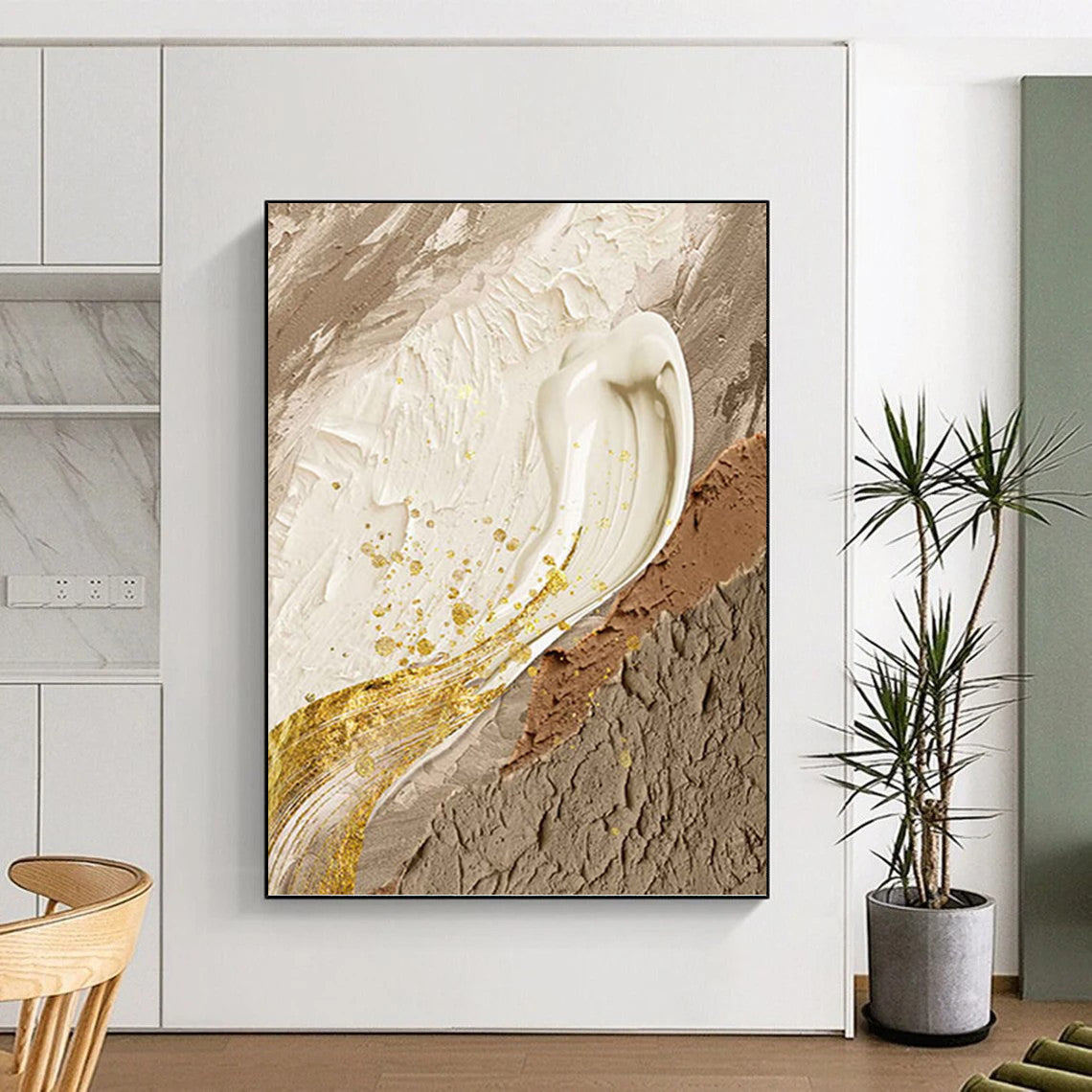 Mammoth - Scale Hand - Painted Textured Custom Abstract Artwork, for Bar and Hotel DKH1487
