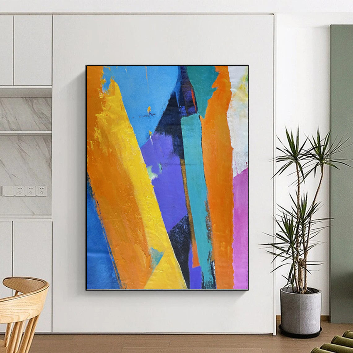 Energetic Hand - Painted Textured Abstract for Office & Bedroom DKH1343