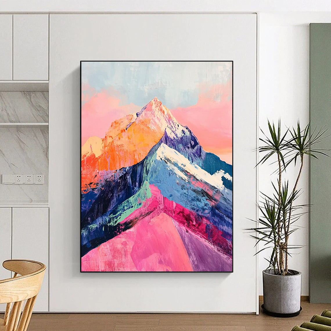 Handmade Big-Scale Abstract Art: Textured Wonders for Bar & Entryway DTP283
