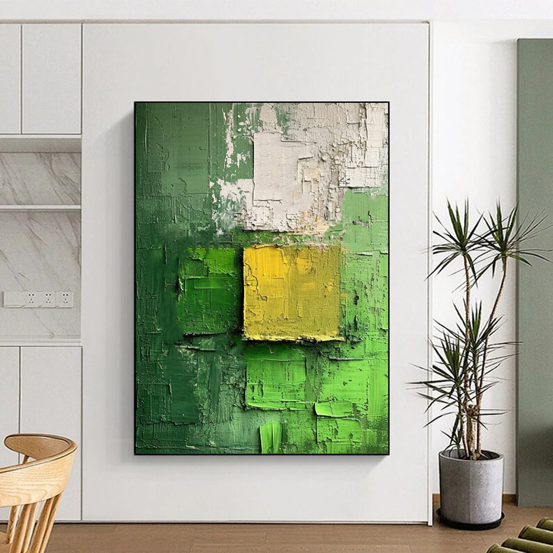 Monumental - Reach Hand - Painted Custom Abstract Canvas for Living Room and Hotel DTP029
