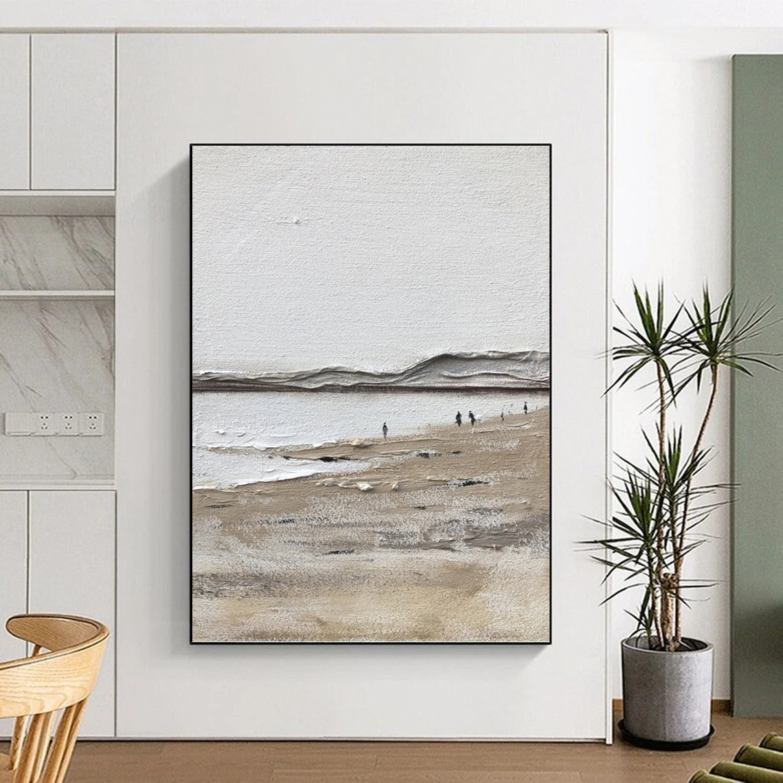 Custom Vertical Hand - Painted Abstract Creation for Living Room and Dining Room DKH1674