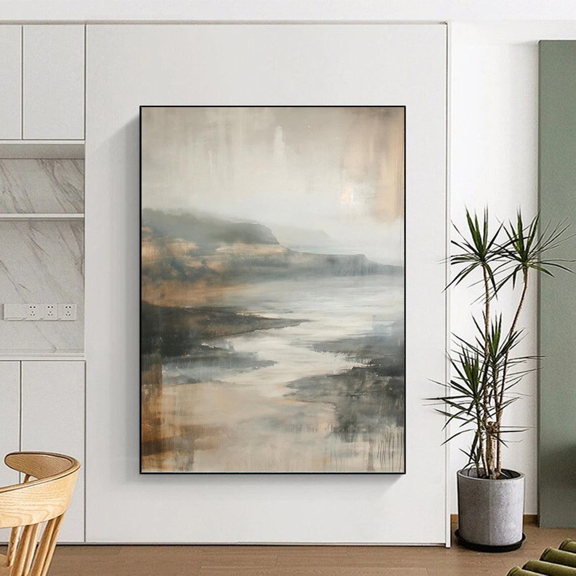 Hand - Painted Custom Textured Abstract Painting for Living Room & Dining Room DKH1001