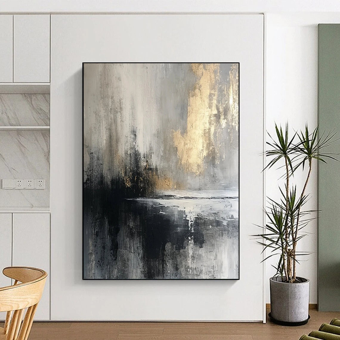 Super - Sized Hand - Painted Textured Custom Abstract Gem for Bedroom and Hotel DTP067