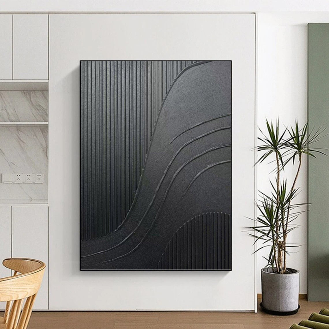 Titanic - Scale Hand - Painted Custom Abstract Canvas (with Layered Textures), for Bedroom and Living Room DKH1482