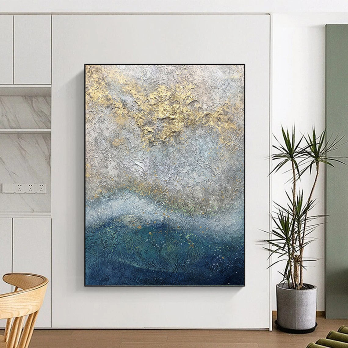 Delicately Textured Abstract Painting for Bedroom & Office DKH0958
