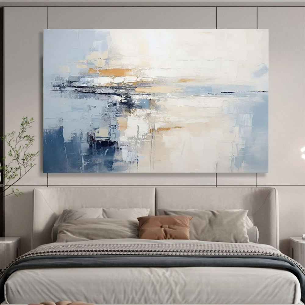 Blue & Beige Horizon Abstract - Modern Office Clarity DLZ090