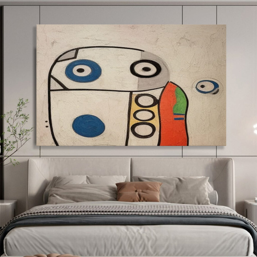 Whimsical Robot - like Abstract Art - Playful Kids’ Room Decor DLZ001