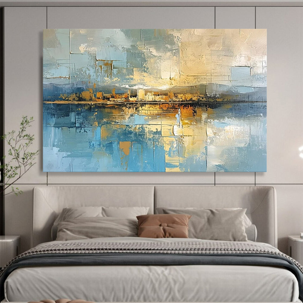 Geometric Coastal Cityscape - Modern Living Room Chic DLZ050