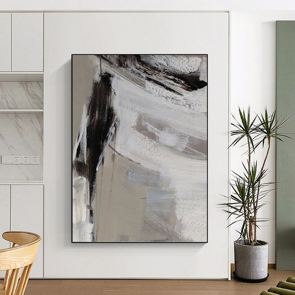 Graceful Hand - Painted Textured Abstract Painting for Dining Room & Bar DKH1304