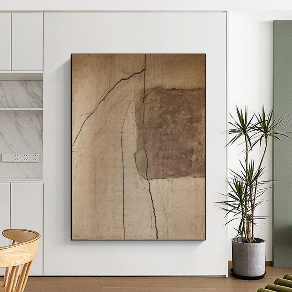 Vertical Hand - Painted Custom Abstract Artwork for Bar and Hotel DKH1661