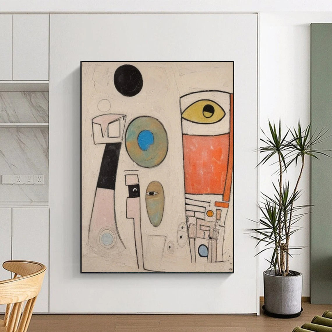 Vast - Proportioned Hand - Painted Custom Abstract Creation for Dining Room and Entryway DTP027