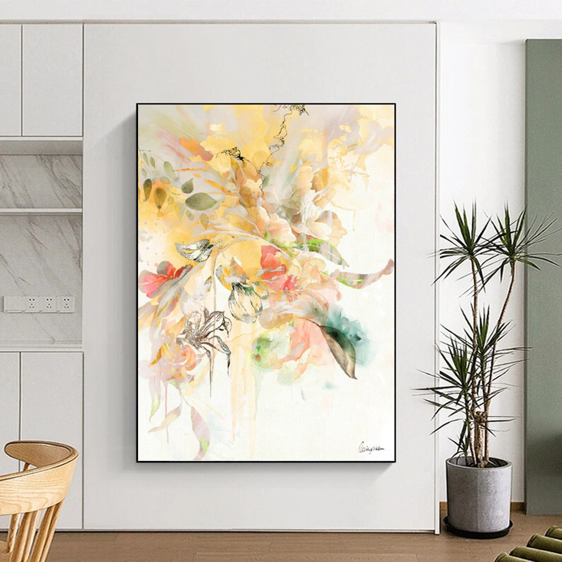 Stunning Large - Format Textured Canvas Abstract for Hallway & Dining Room DKH1087