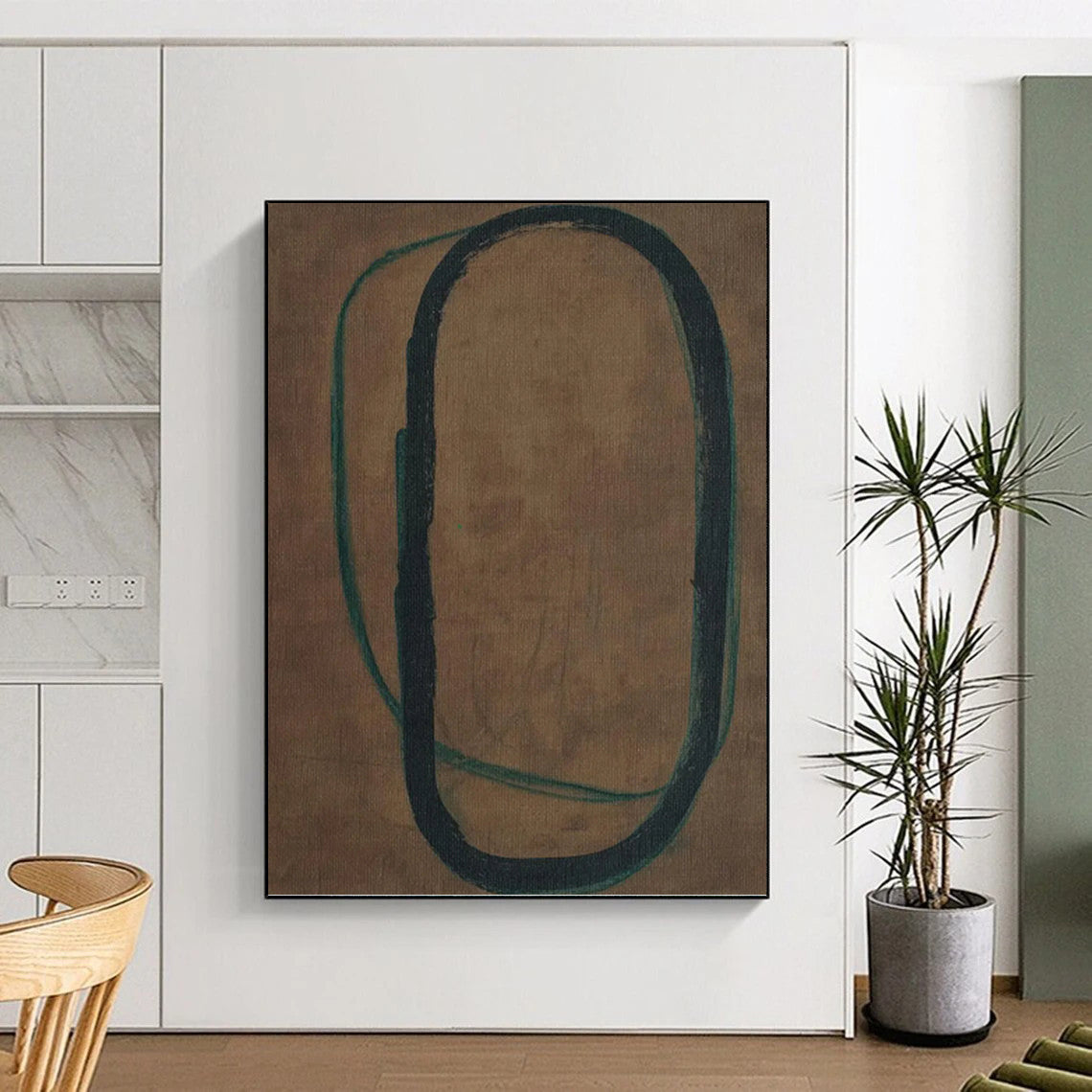 Expertly Designed Hand - Rendered Textured Canvas Painting for Hallway & Bar DKH1153