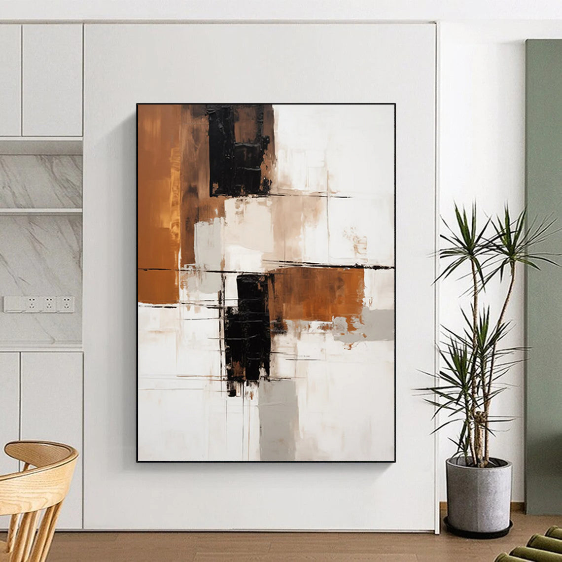 Rainbow Mist: Super - Sized Hand - Painted Custom Abstract Canvas for Dining Room and Entryway DTP129