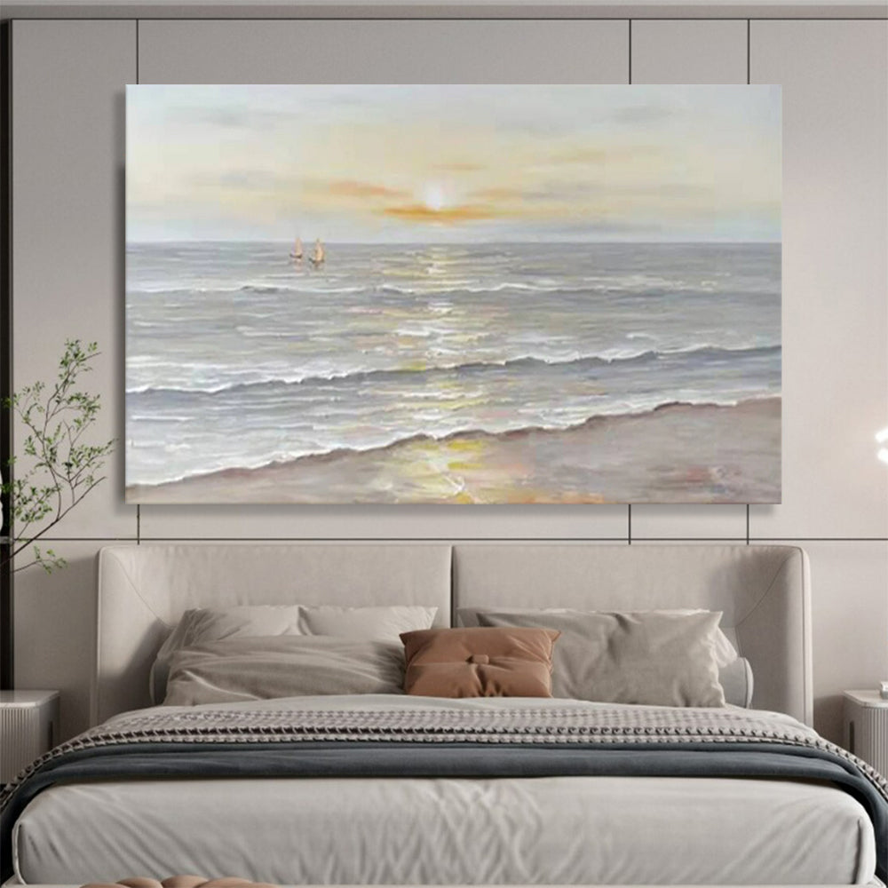 Serene Sea Sunset - Calming Living Room or Bedroom Art DLZ249
