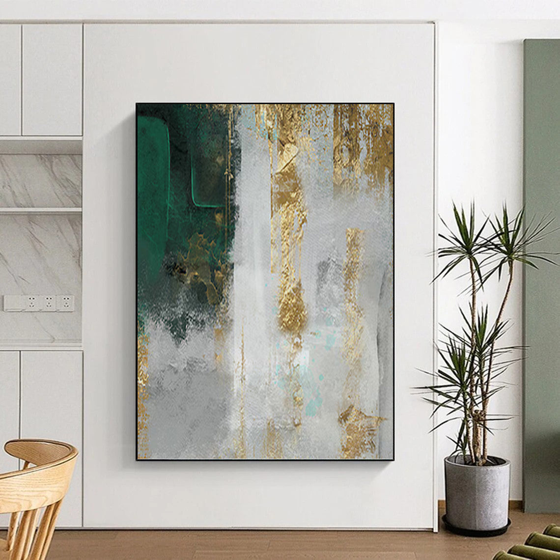Supersized - Format Hand - Painted Textured Custom Abstract Madrigal, for Living Room and Entryway DKH1518