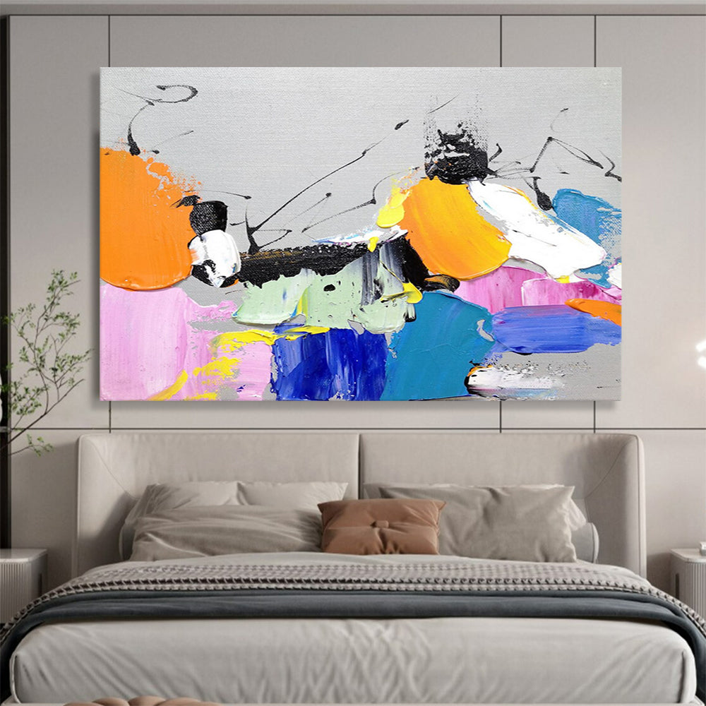 Colorful Abstract Splashes - Playful Living Room or Game Room Art DLZ267