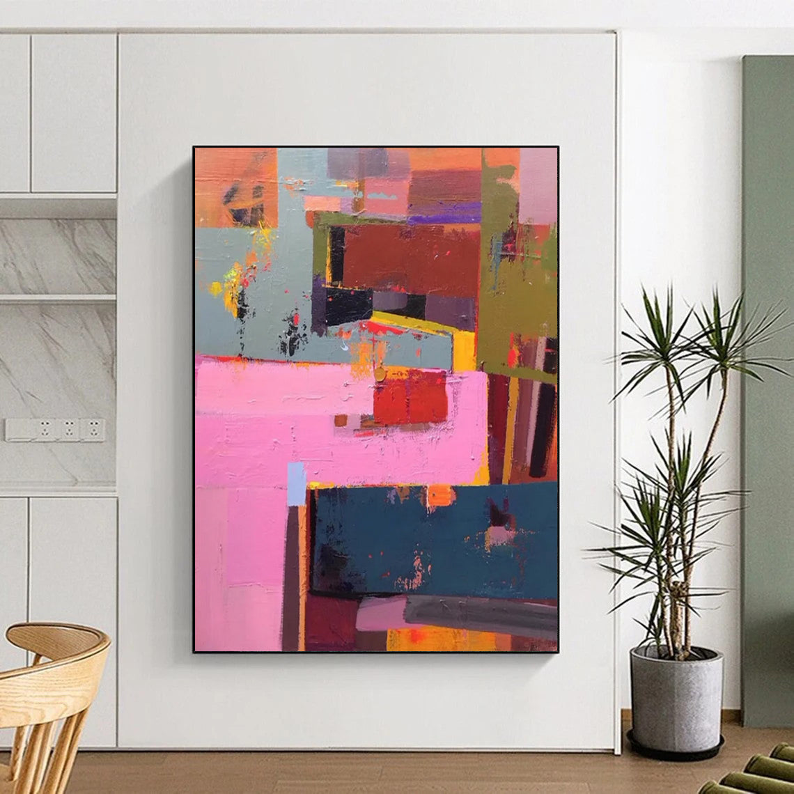 Stupendous Hand - Painted Custom Abstract Artwork for Office and Entryway DTP032