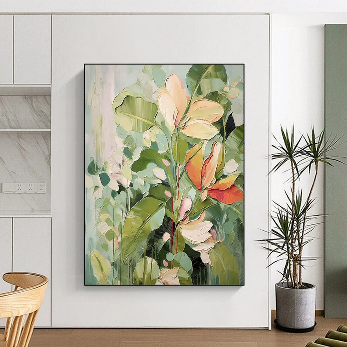 Luminary Trails: Oversized Hand - Painted Textured Custom Abstract Painting for Bedroom and Office DTP083