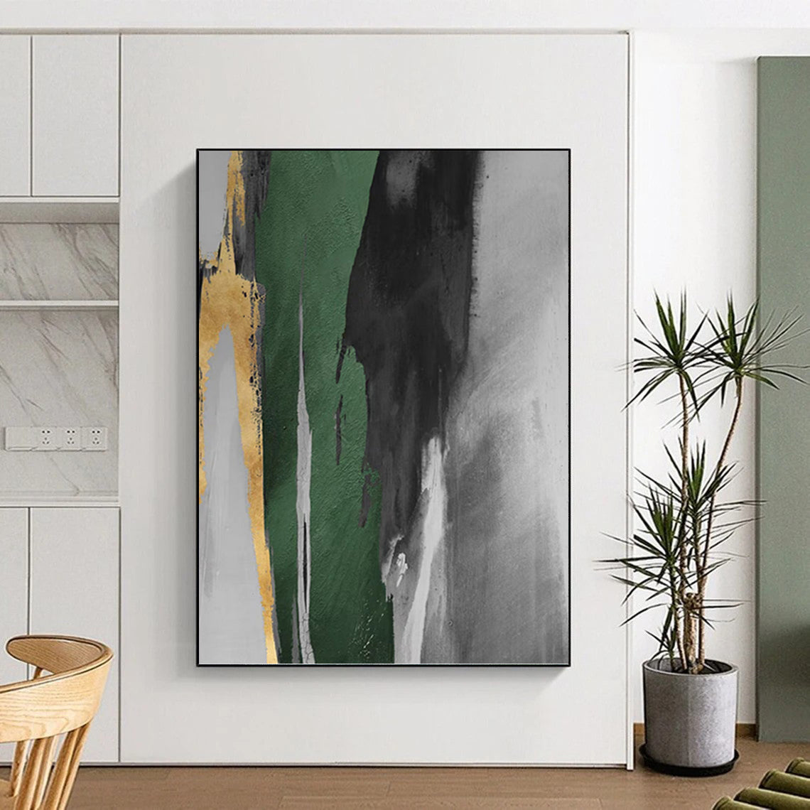 Gigantic Hand - Painted Textured Abstract Canvas for Dining Room & Hotel Lobby DKH1198