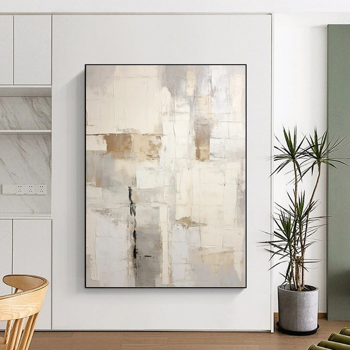Excitingly Massive Hand - Painted Textured Abstract Canvas for Game Room & Entertainment Area DKH1255