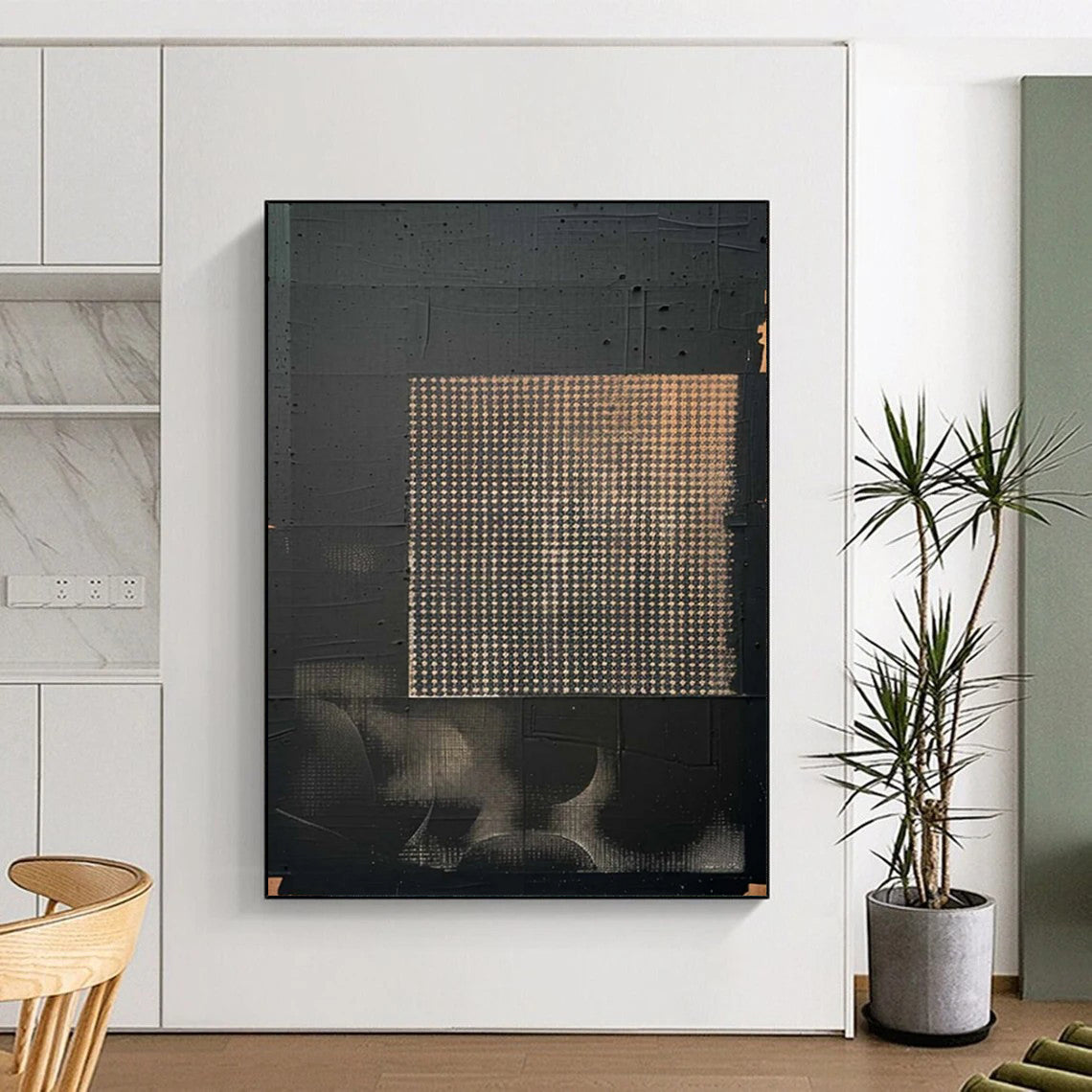Custom Abstract Artworks: Big Dimensions, Textured Beauty for Living Room & Office DTP306