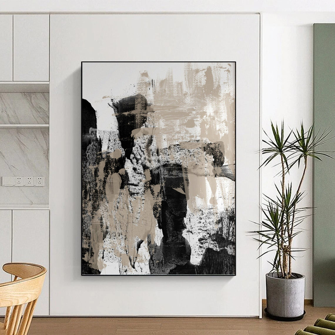 Softly Textured Abstract Wall Art for Dining Room & Entryway DKH0966