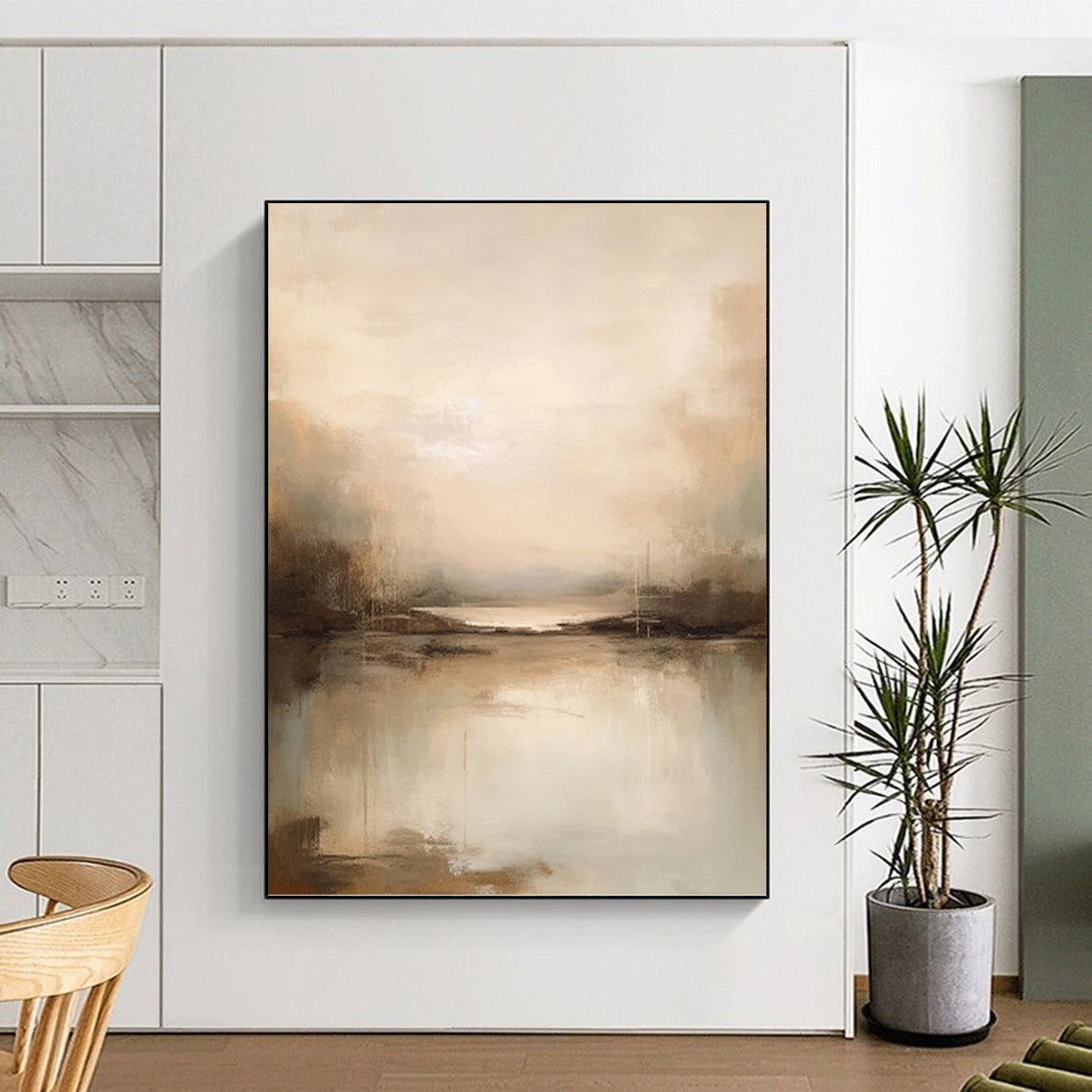 Elegantly Grand Hand - Painted Textured Abstract Art for Reception Area & Lobby DKH1253