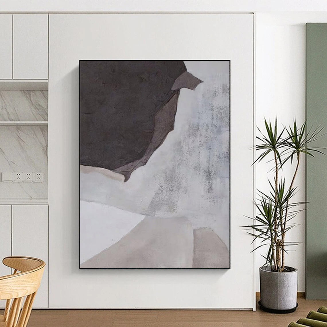 Colossal Hand - Painted Textured Abstract Canvas for Hotel & Entryway DKH1182