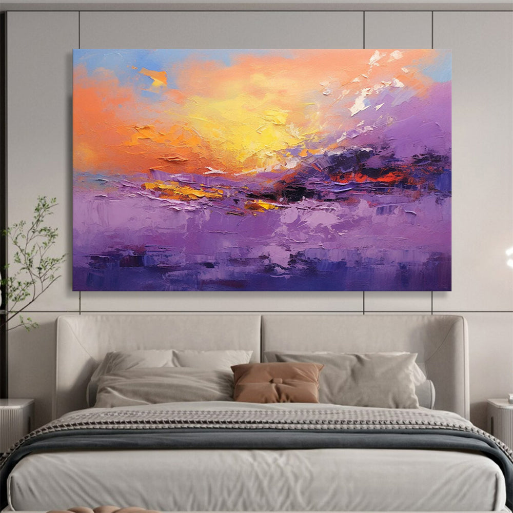 Purple & Orange Sunset Abstract - Dreamy Bedroom Escape DLZ084