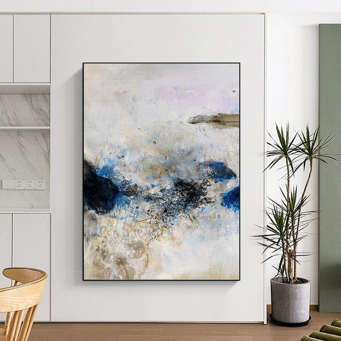 Immense - Proportioned Vertical Hand - Painted Custom Textured Abstract Masterpiece, Ideal for Living Room and Bar DKH1521