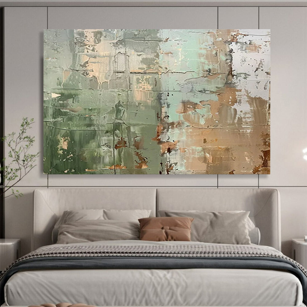 Green - Brown Textured Abstract - Eclectic Home Accent DLZ107