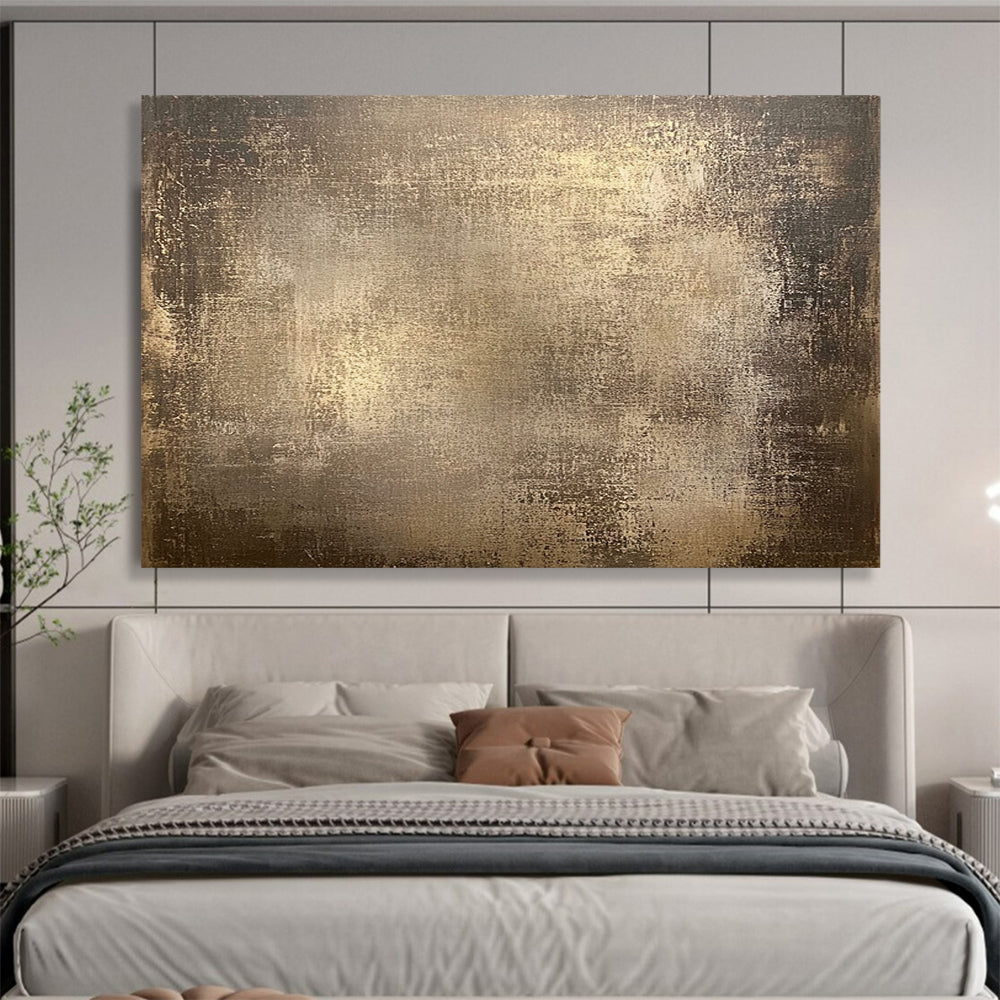 “Bronze - Toned Textured Canvas” - Shades of Brown, Metallic Gold, Abstract Grunge - Acrylic Painting HB1616