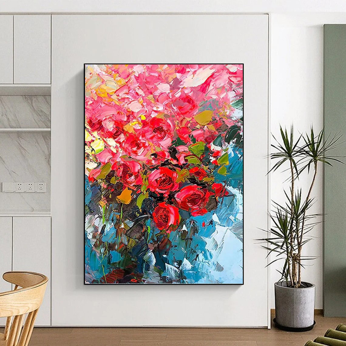 Large - Sized Refined Hand - Painted Textured Abstract on Canvas for Hotel & Dining Room DKH1432